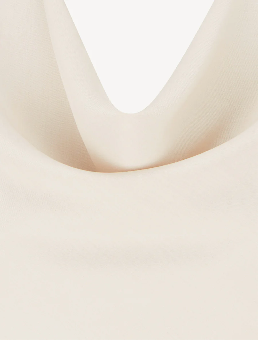 Top uni sans manches à col bénitier - Beige - Image 3