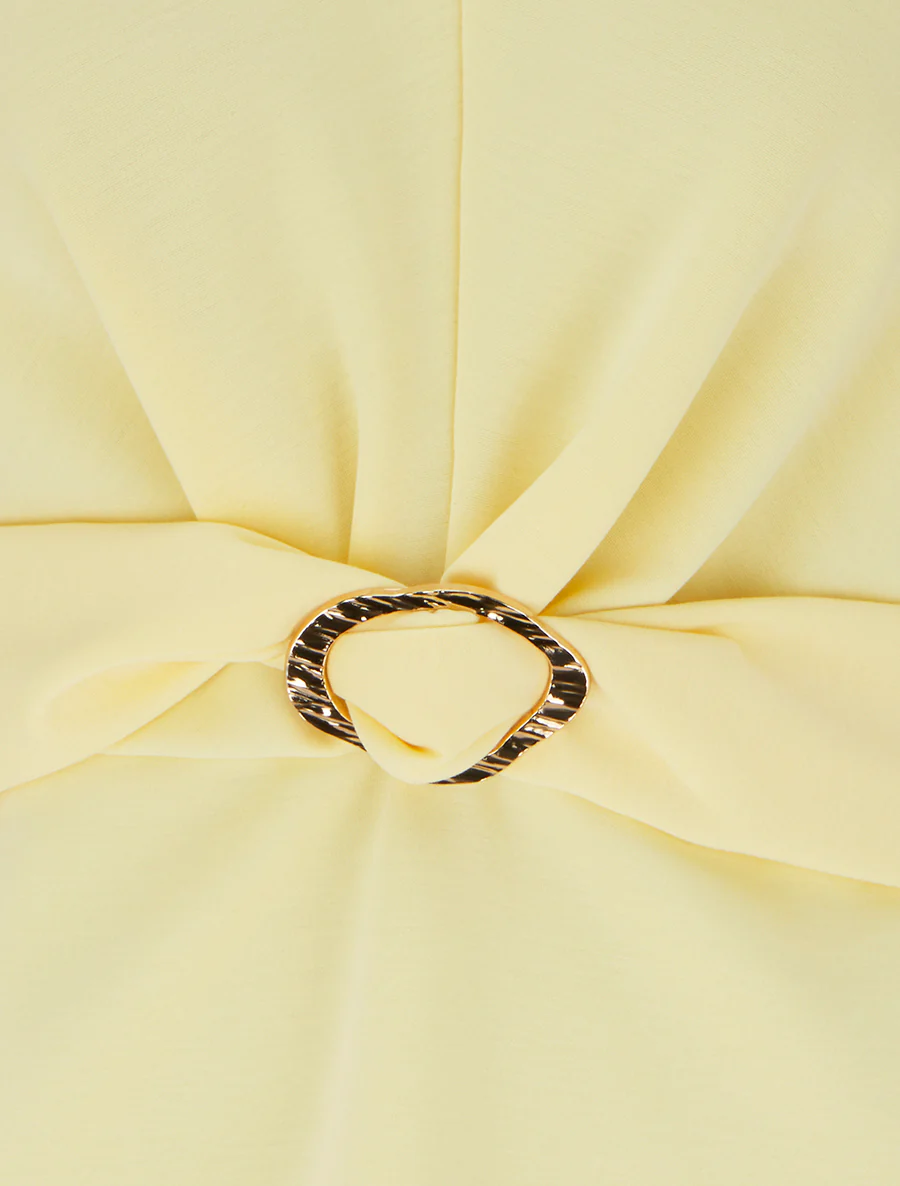 Top uni sans manches à empiècement bijou - Jaune - Image 3