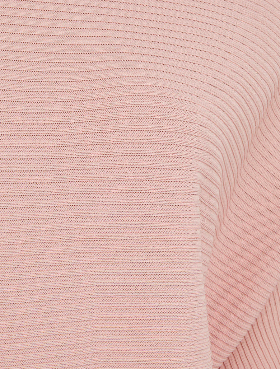 Top uni texturé à manches courtes - Rose - Image 3