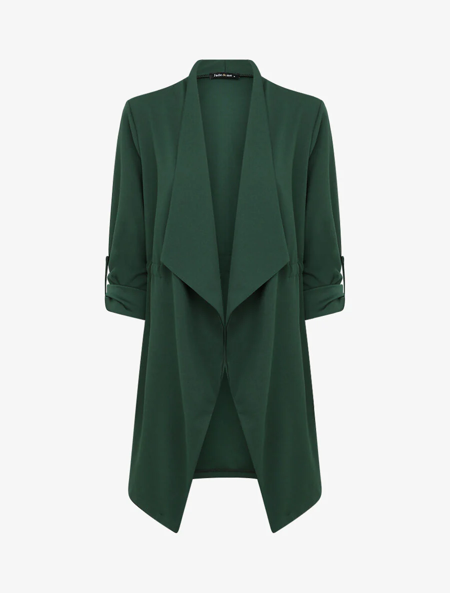 Trench droit mi-long uni - Vert sapin