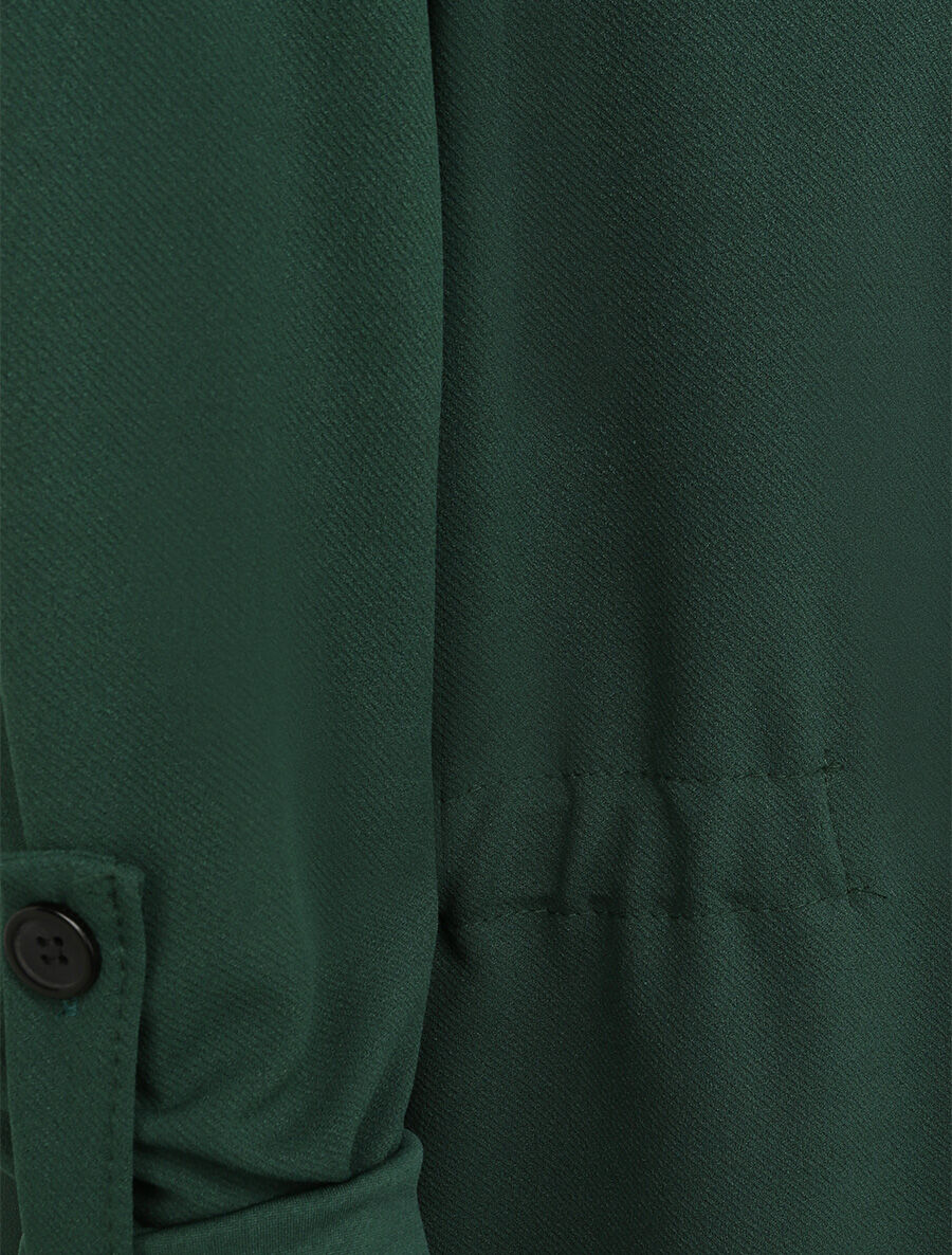 Trench droit mi-long uni - Vert sapin - Image 3