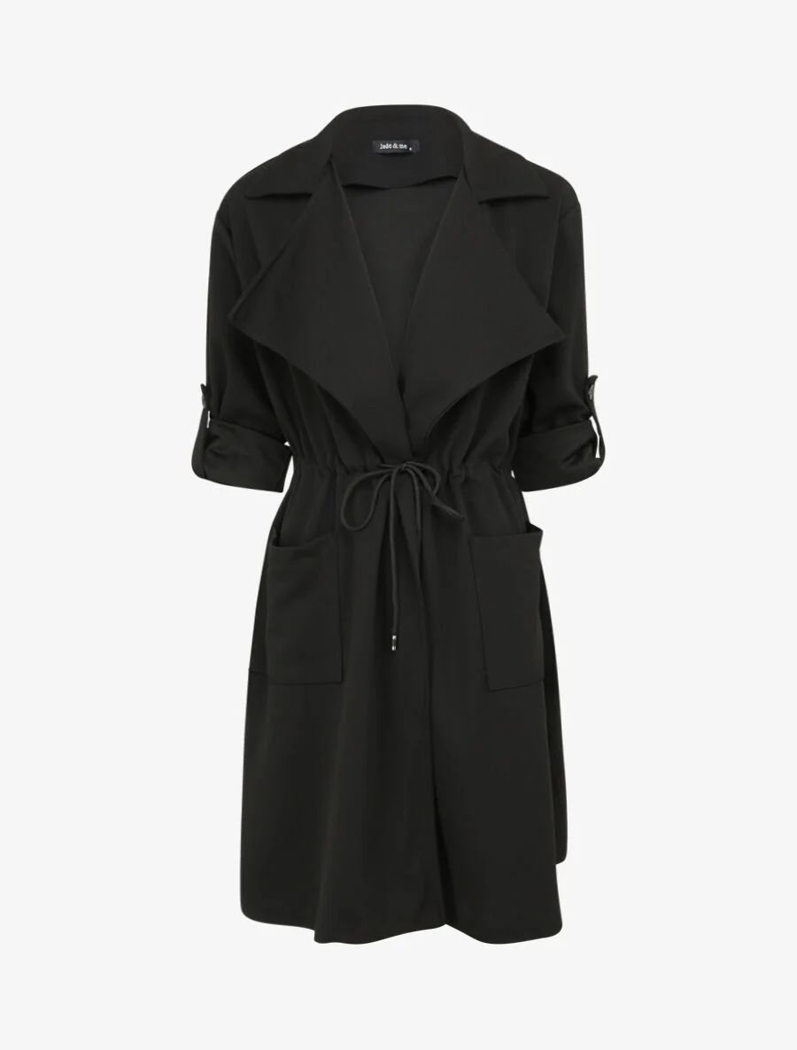 Trench fluide uni - Noir