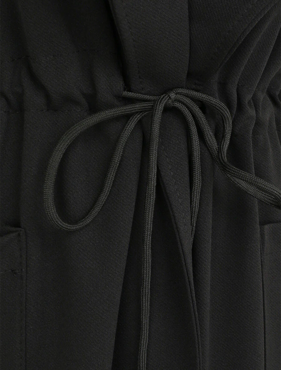 Trench fluide uni - Noir - Image 3