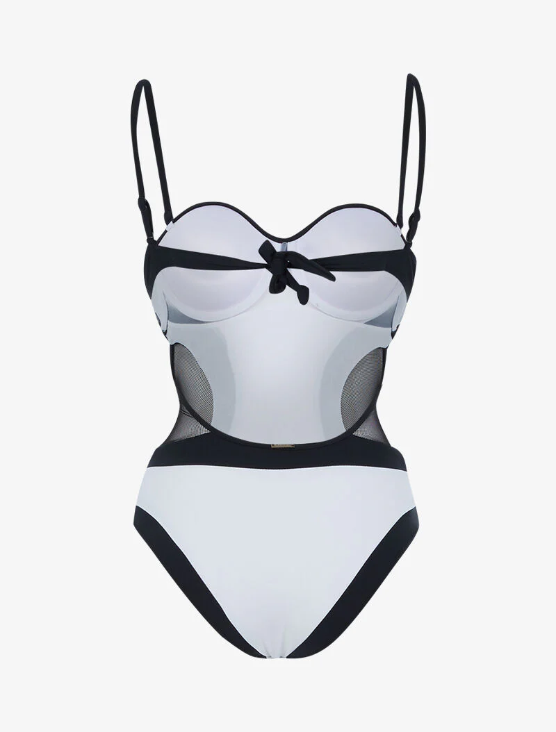 Trikini color block - blanc/noir - blanc et noir - Image 2
