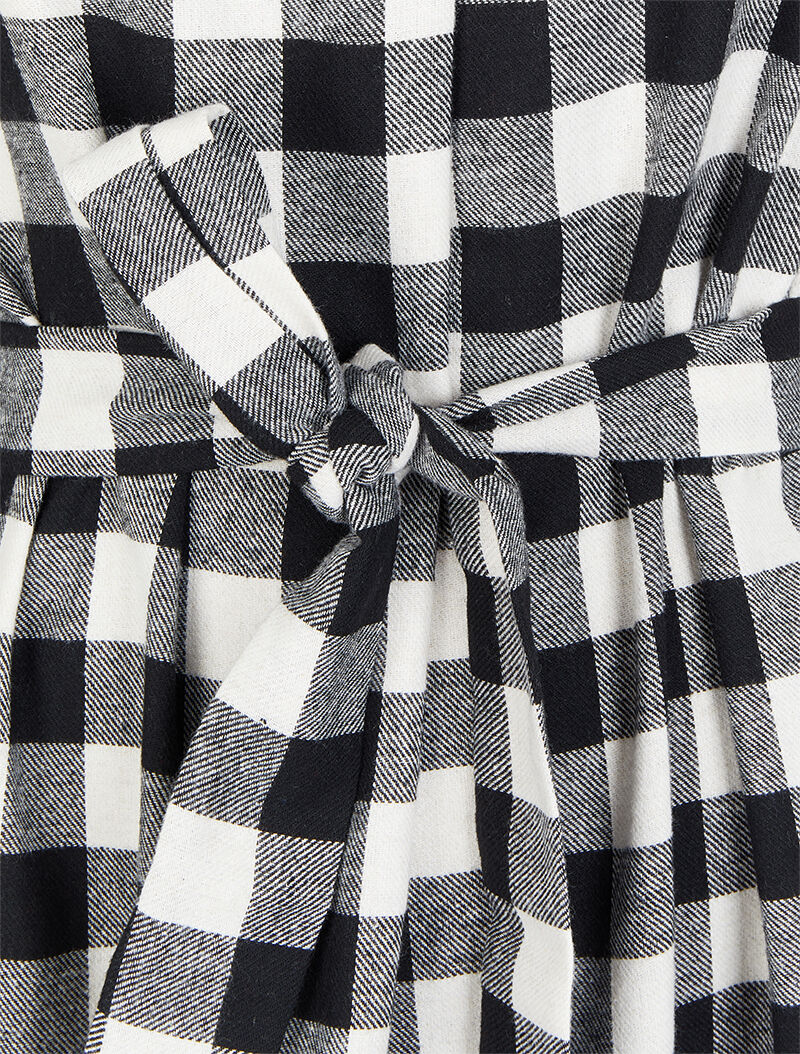Tunique à carreaux à côtés échancrés - Noir/blanc - Image 3