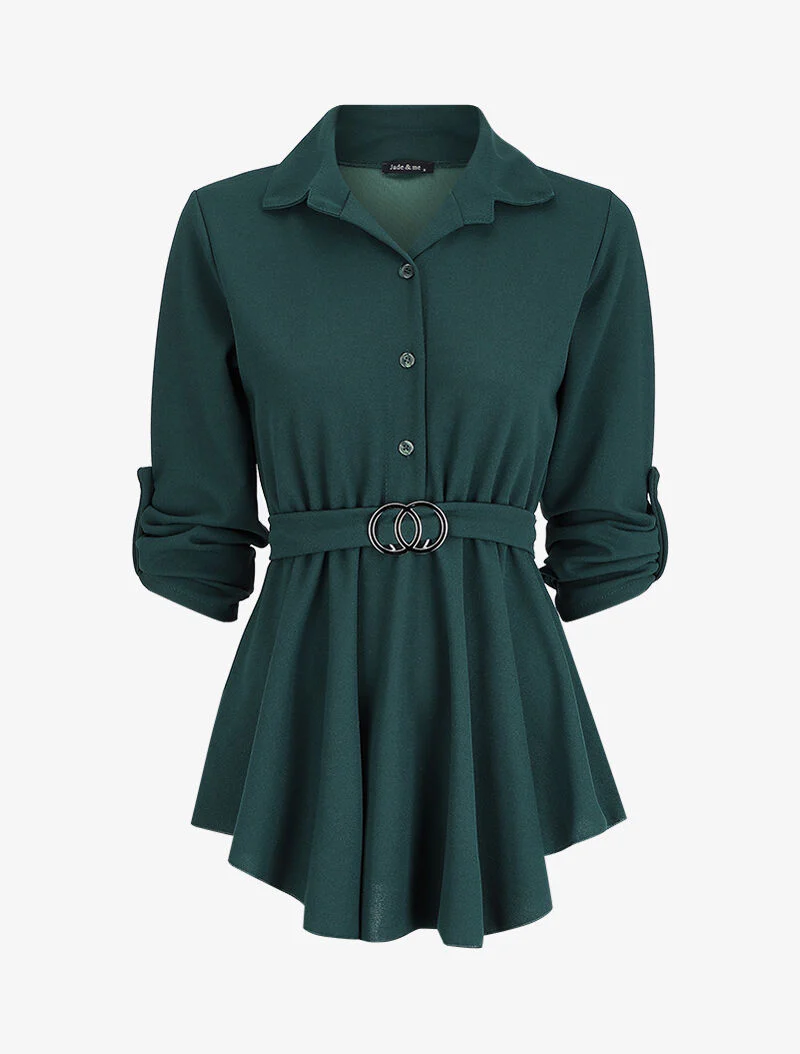 Tunique asymétrique à boucle stylisée - Vert