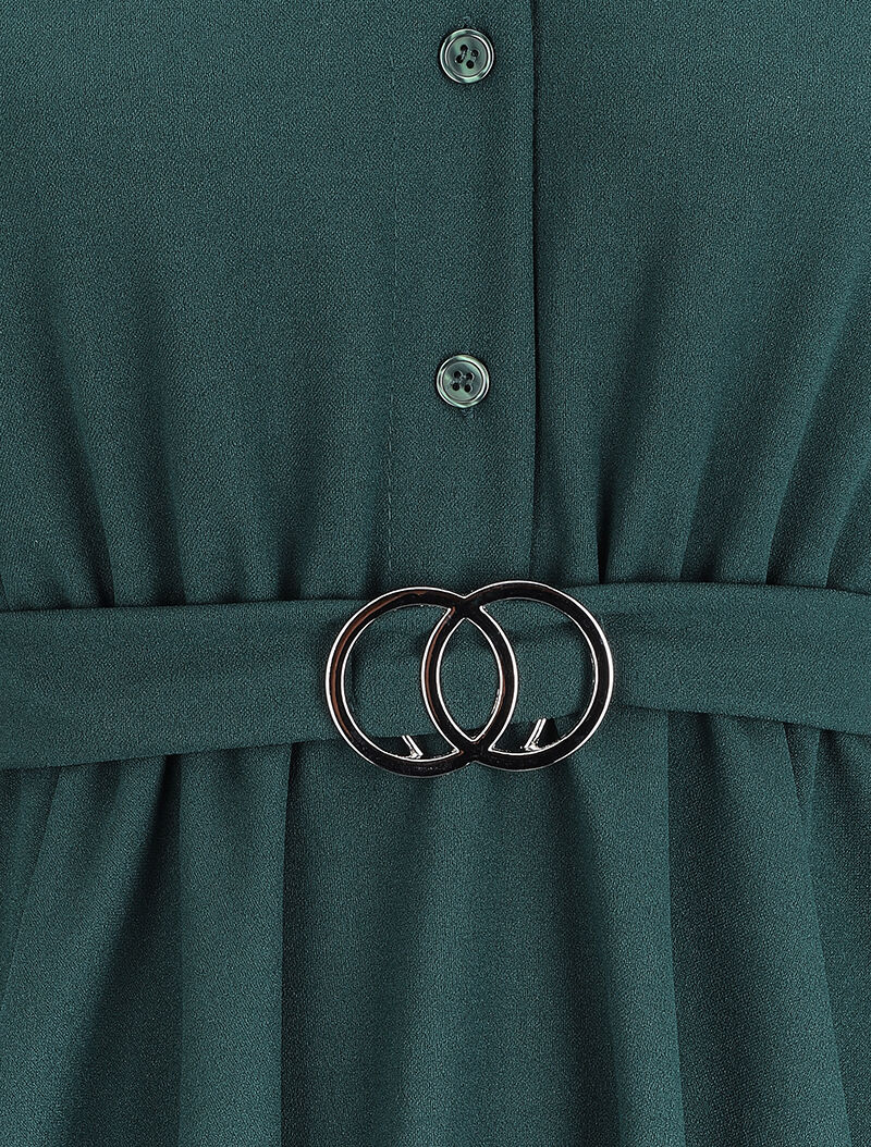 Tunique asymétrique à boucle stylisée - Vert - Image 3
