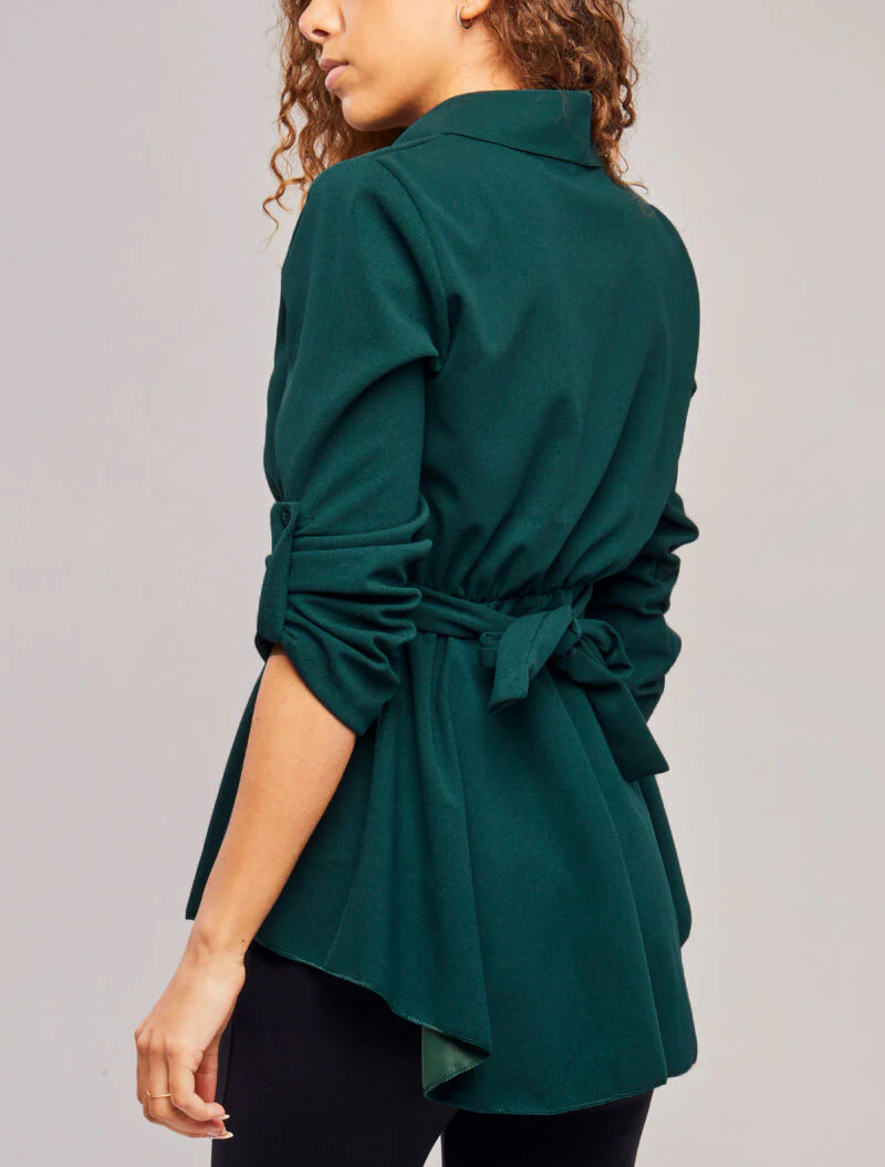 Tunique asymétrique à boucle stylisée - Vert - Image 5