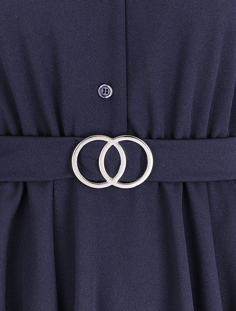 Tunique asymétrique à boucle stylisée - Marine - Image 3