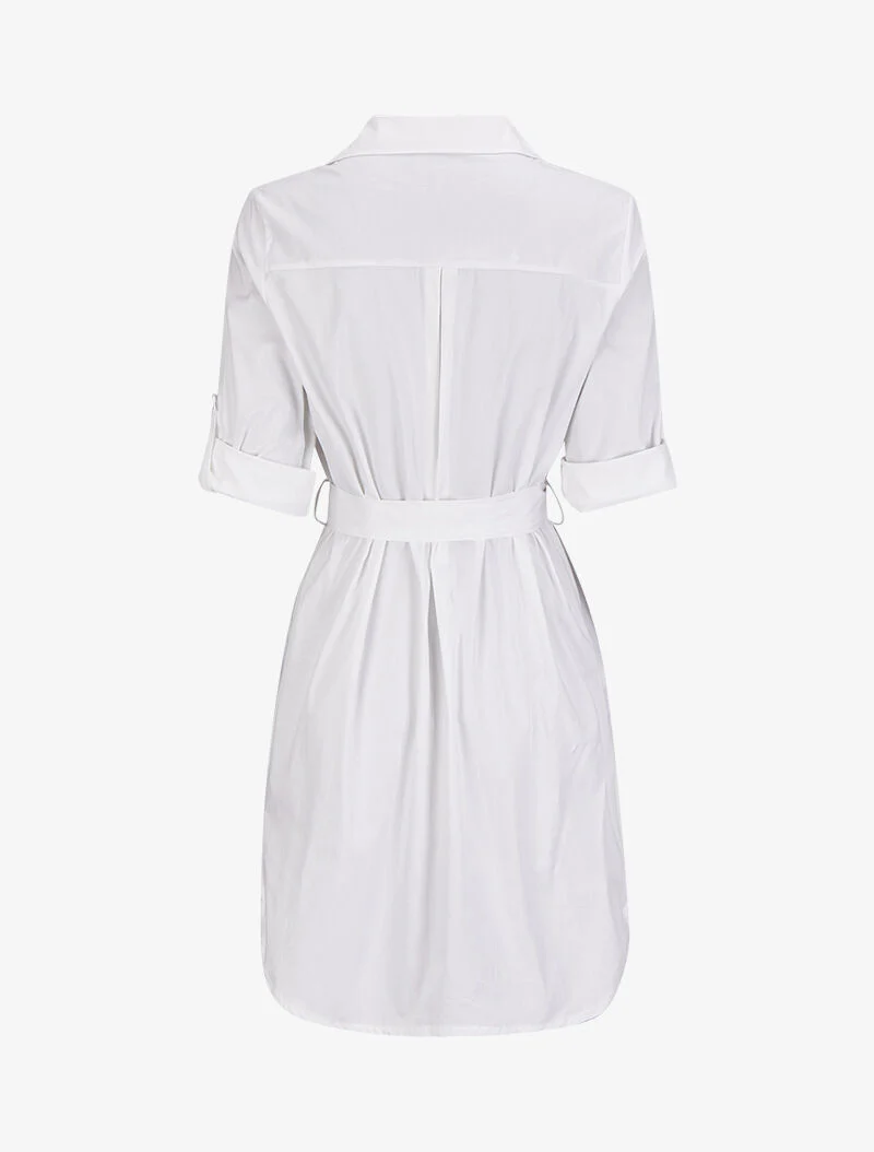Tunique façon chemise unie - Blanc - Image 2