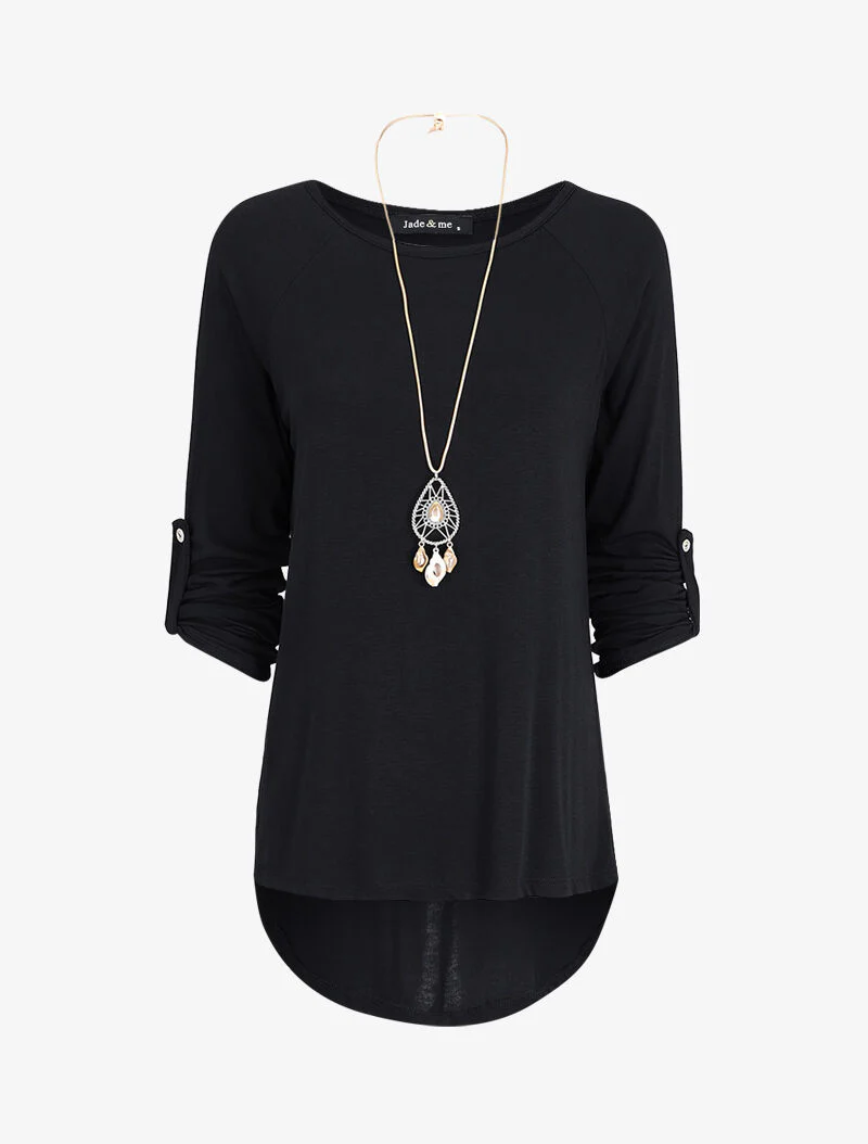 Tunique oversize avec sautoir - Noir
