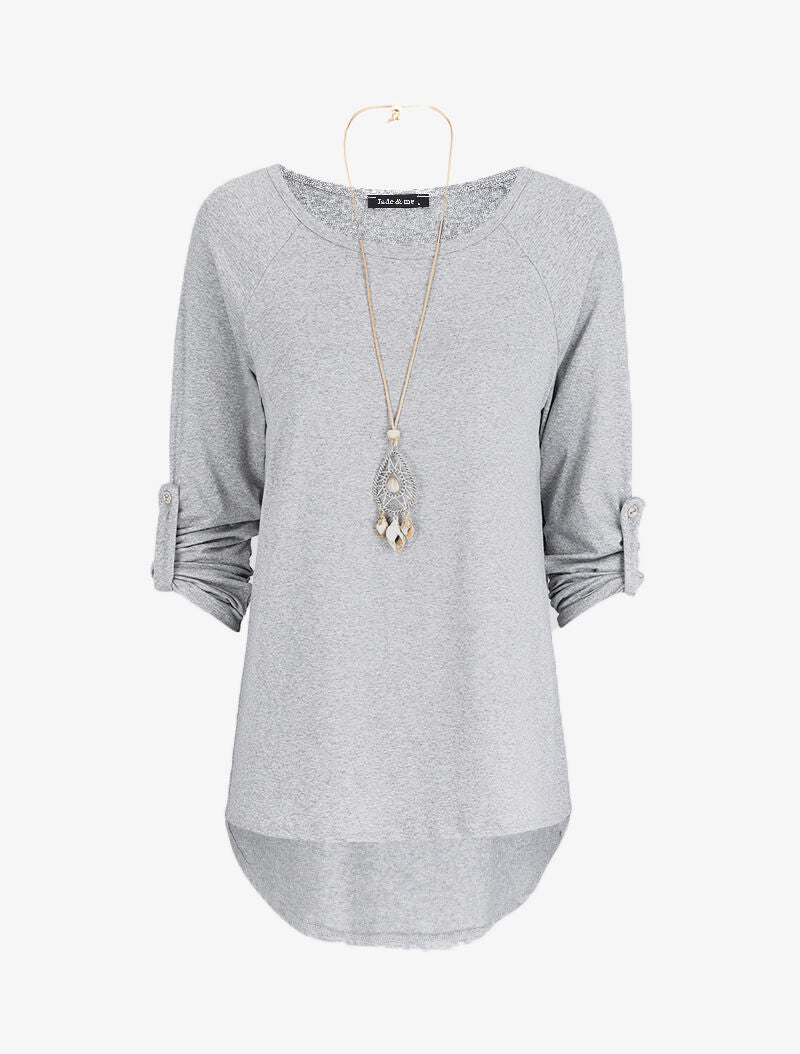 Tunique oversize avec sautoir - Gris clair