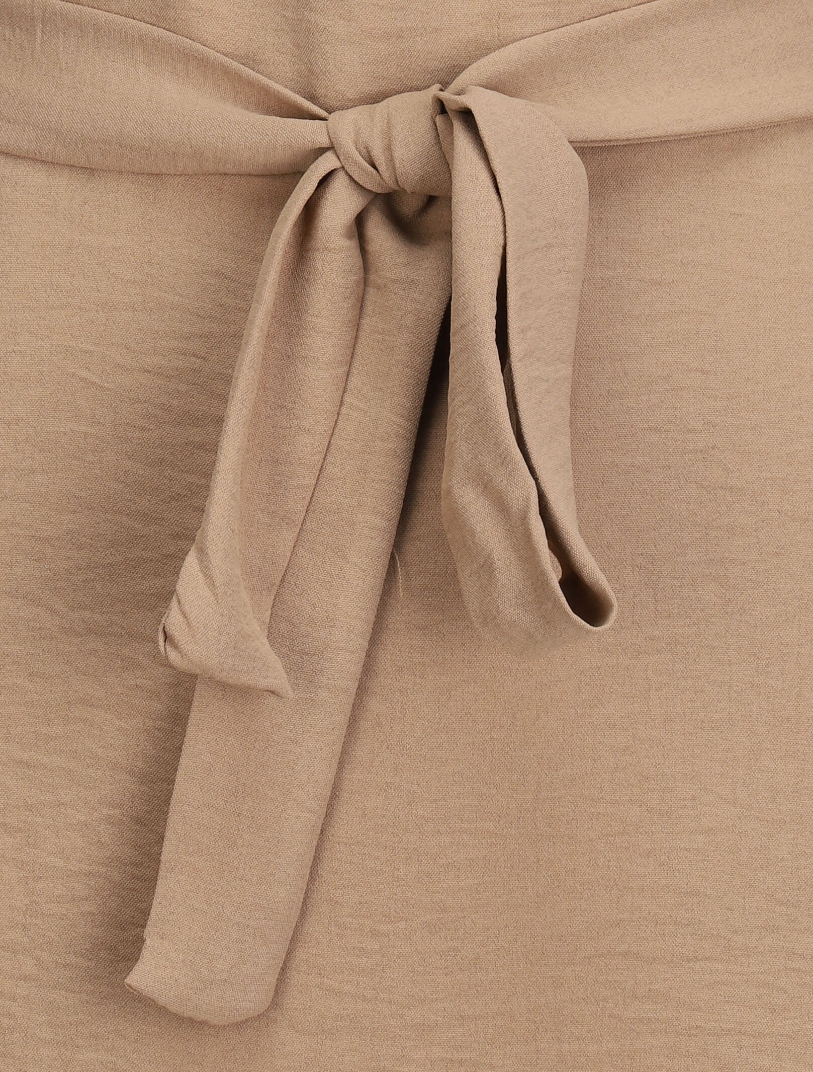 Tunique style chemise à détail dentelle - Camel - Image 3