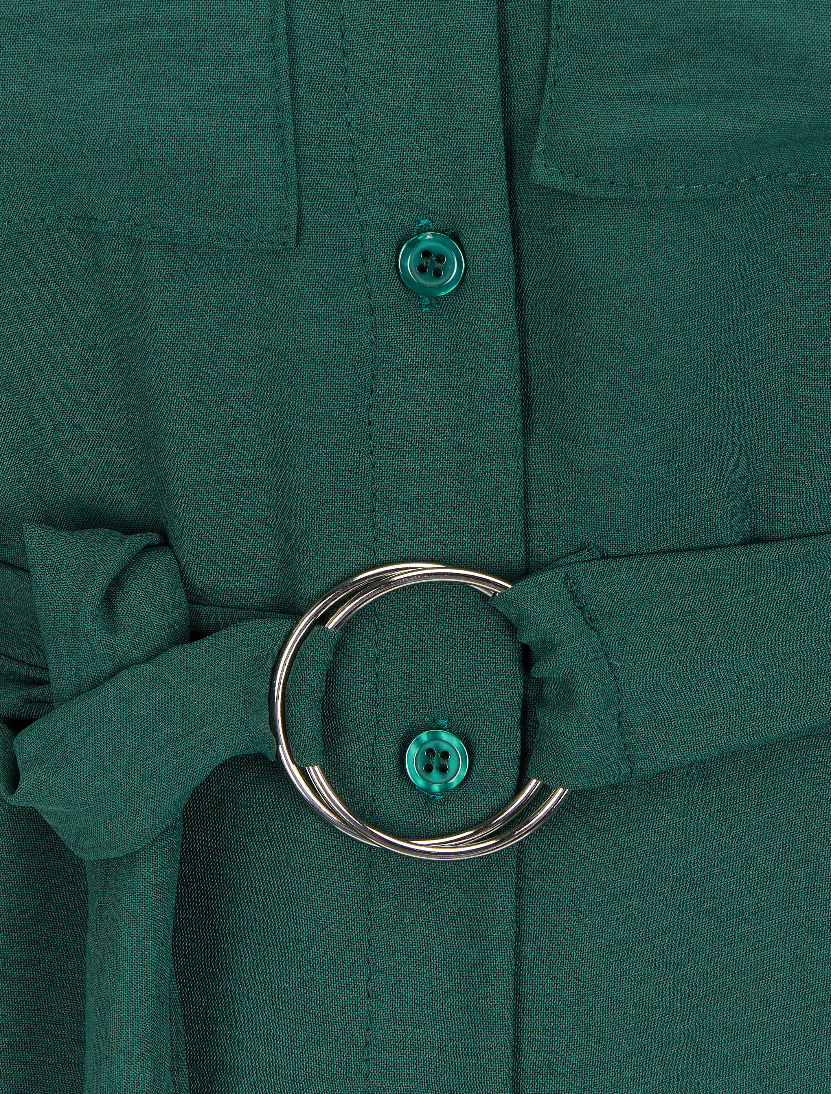 Tunique style chemise à poches plaquées - Vert sapin - Image 3