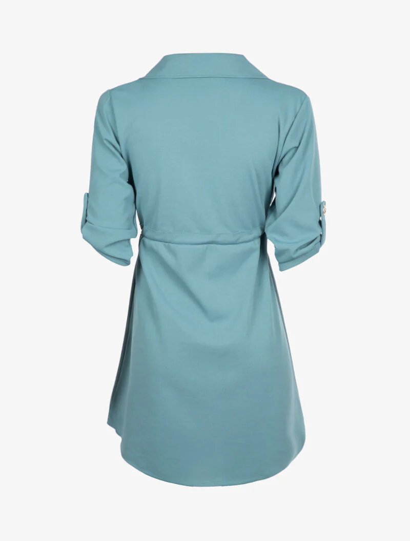 Tunique style robe chemise - Turquoise - Image 2