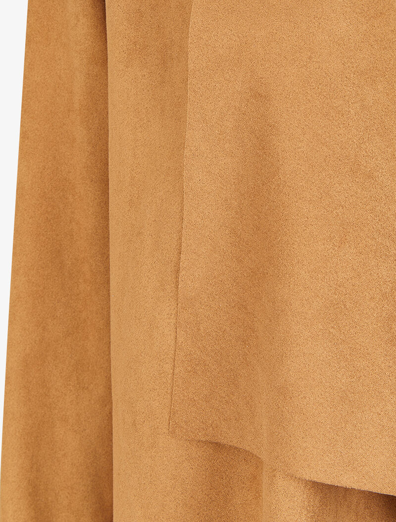 Veste 3/4 suédée à pans asymétriques - Camel - Image 3