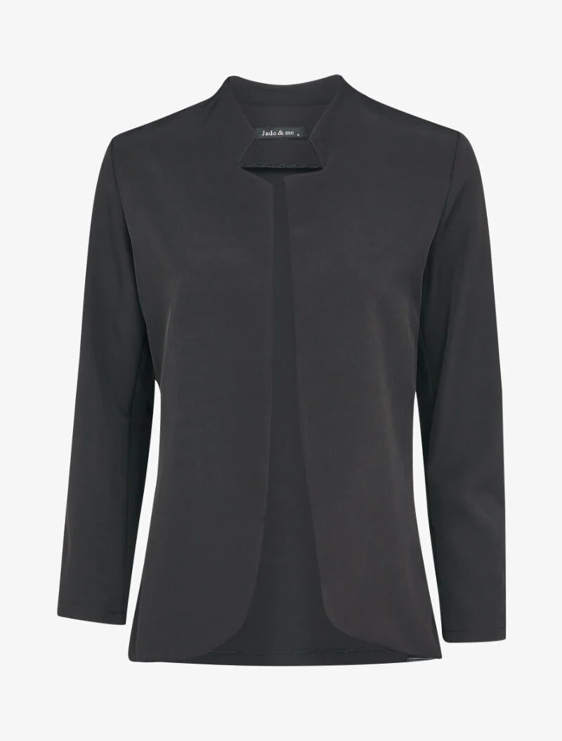 Veste à col biseauté et bords arrondis - Noir