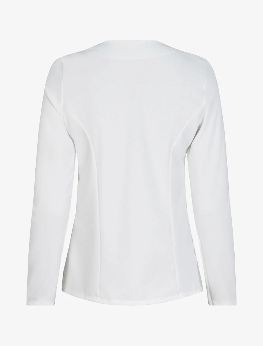 Veste à col biseauté et poches zippées - Blanc - Image 2