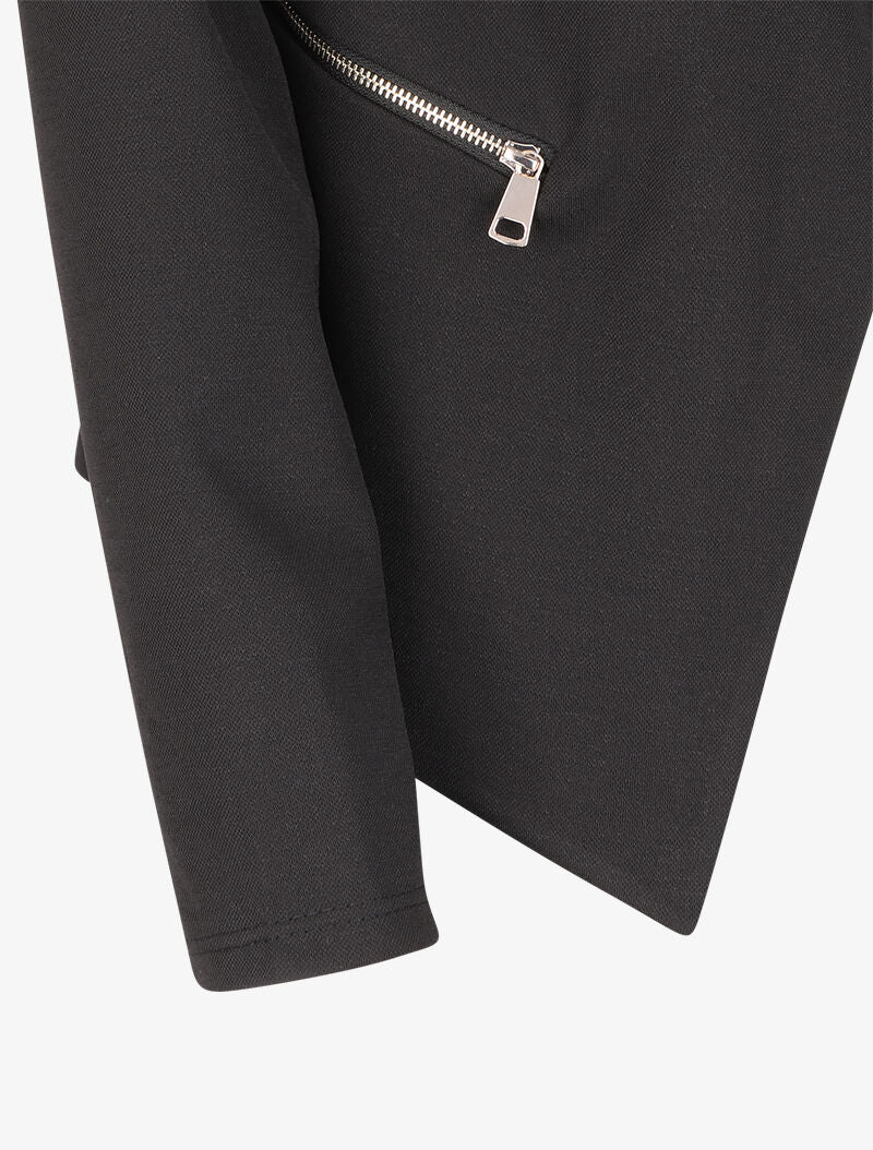 Veste à col châle et poches zippées - Noir - Image 3