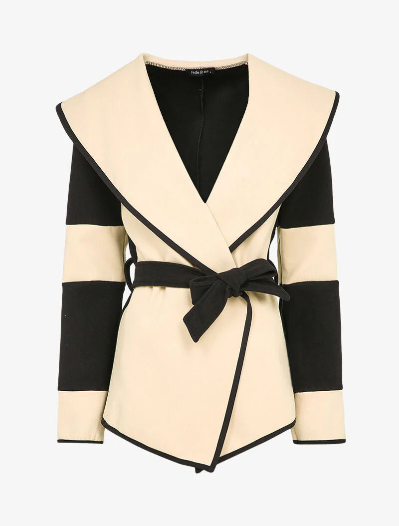 Veste à col châle large - Beige