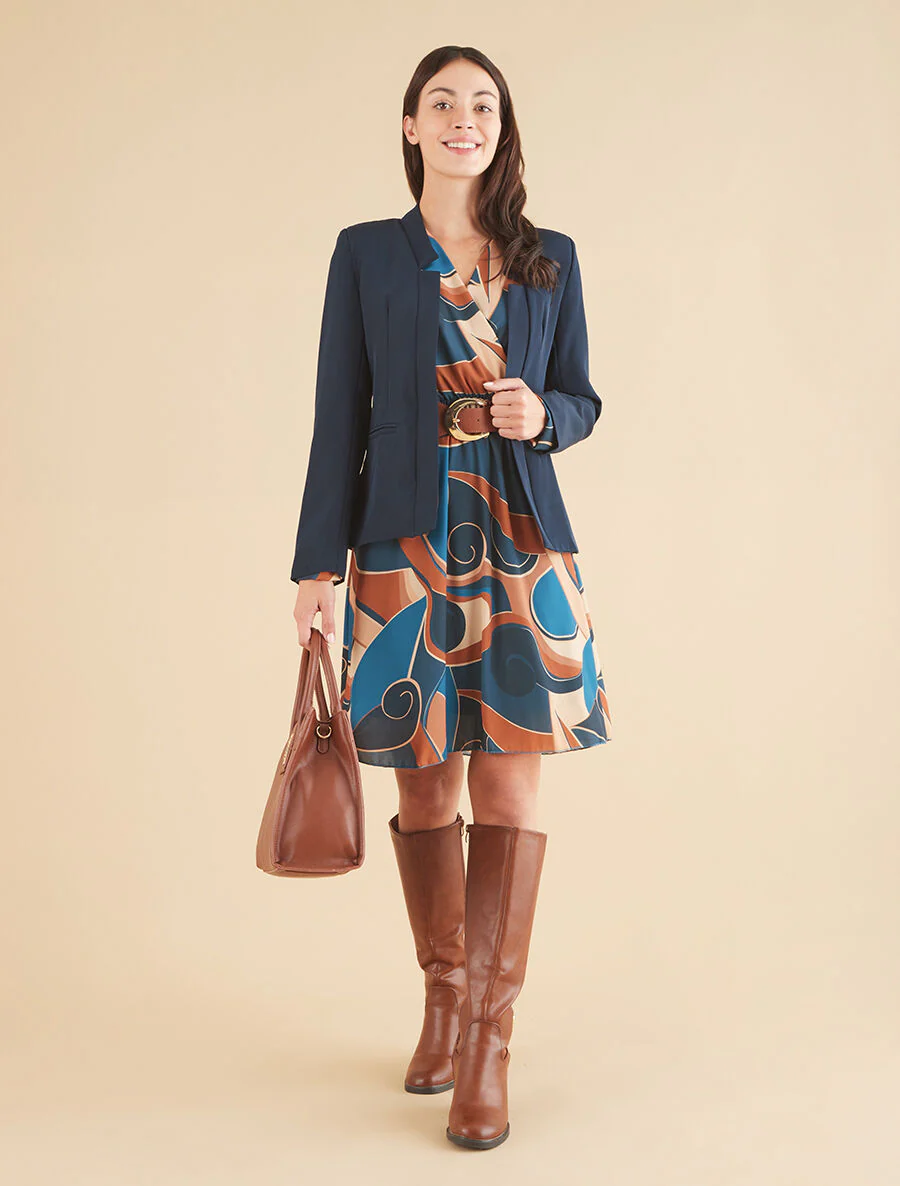 Veste à col cranté - Marine - Image 4
