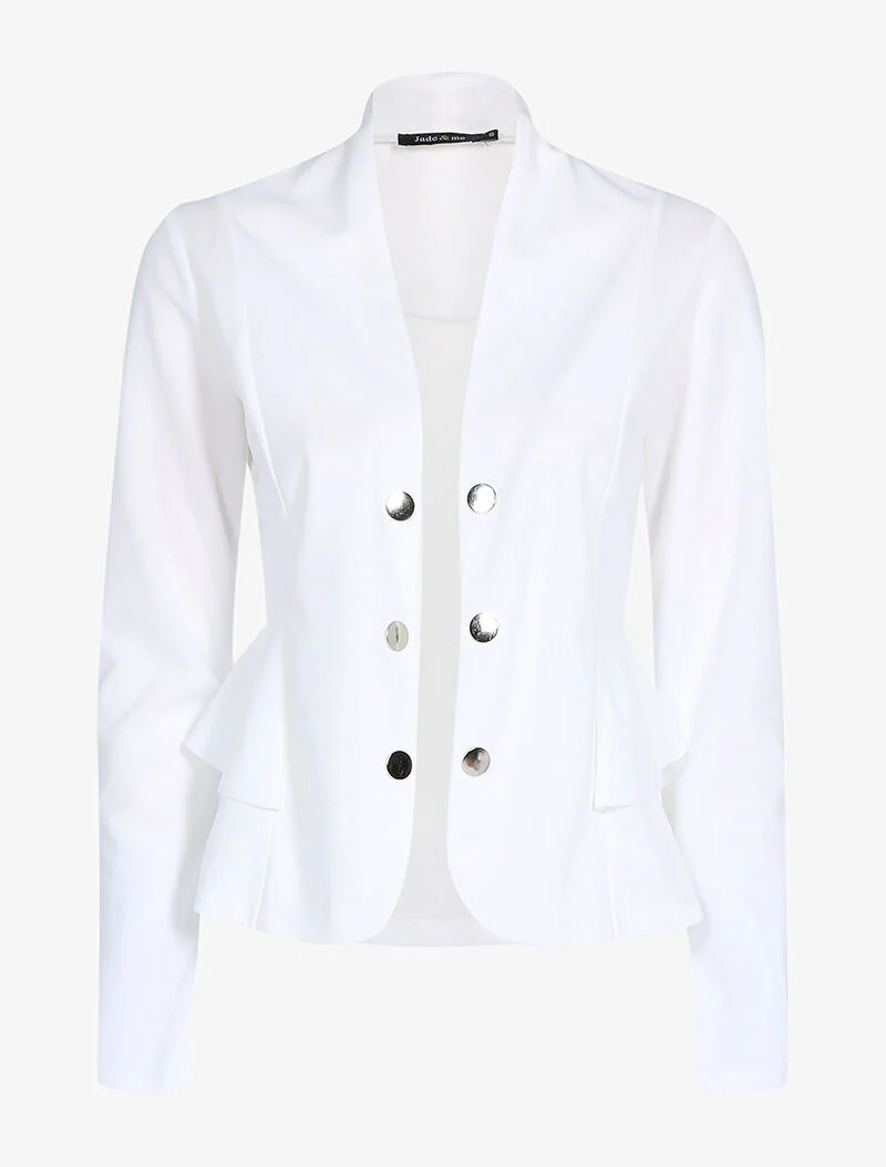Veste à côtés volantés - blanc