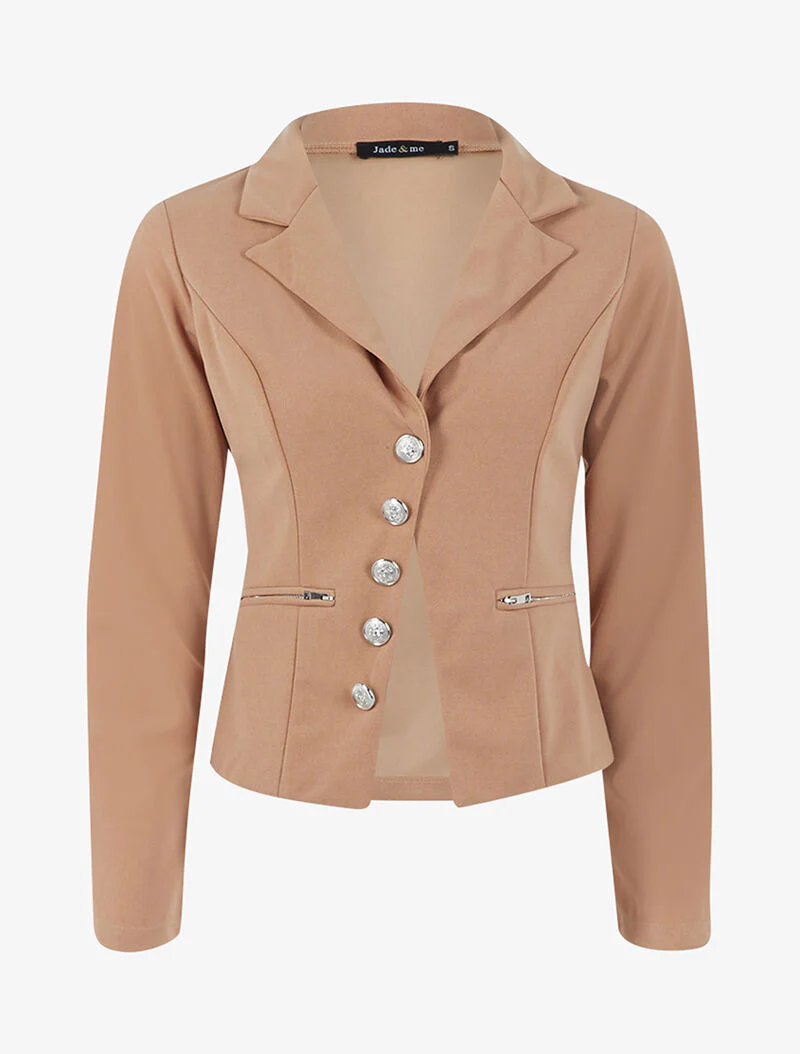 Veste à fermeture en biais - camel