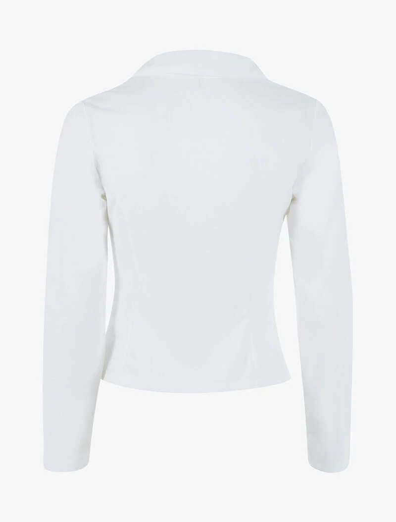 Veste à fermeture en biais - blanc - Image 2