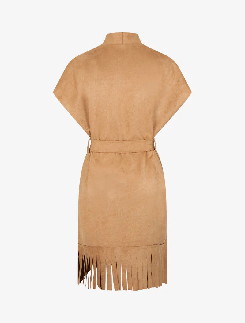 Veste à franges en suédine - Camel - Image 2