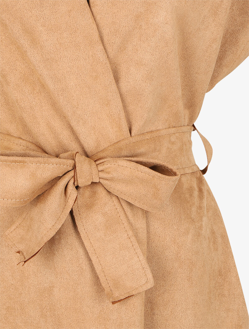 Veste à franges en suédine - Camel - Image 3