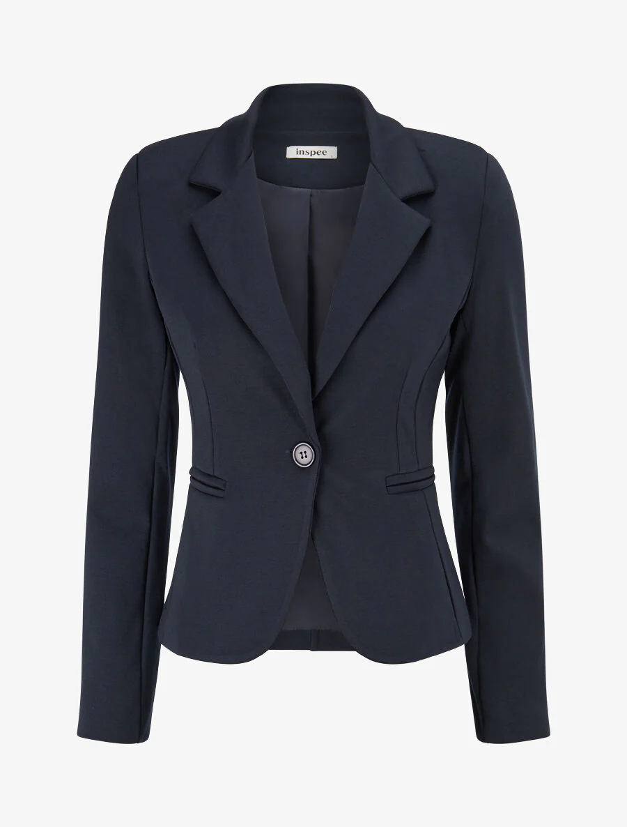 Veste ajustée à col cranté - Marine