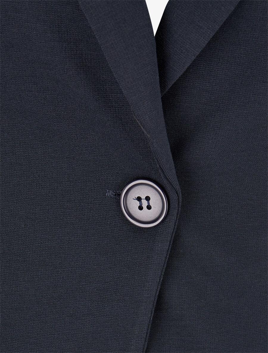Veste ajustée à col cranté - Marine - Image 3