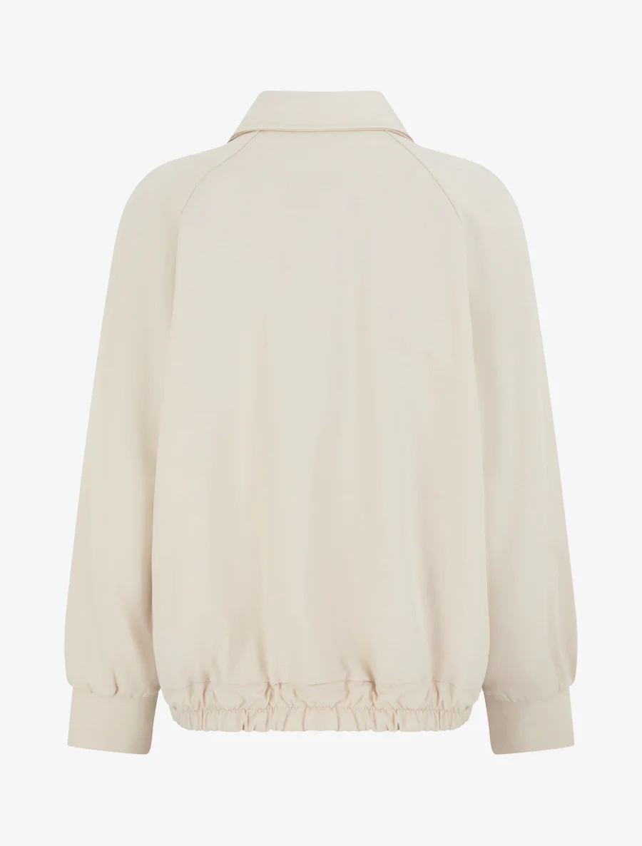 Veste ample zippée à bords élastiqués - Beige - Image 2