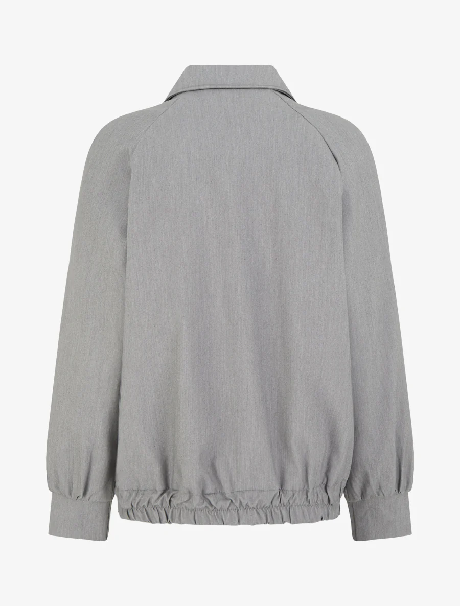 Veste ample zippée à bords élastiqués - Gris - Image 2
