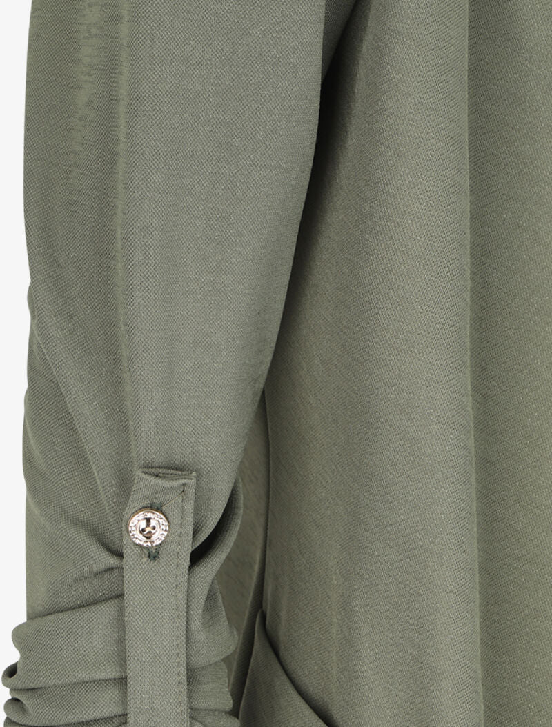 Veste asymétrique à manches rabattables - Kaki - Image 3