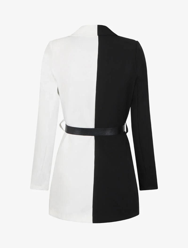 Veste color block oversize - Noir/blanc - Image 2
