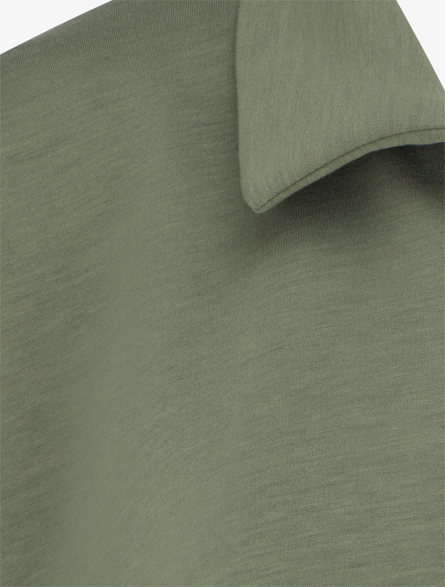 Veste coupe boule zippée effet froncé - Kaki - Image 3