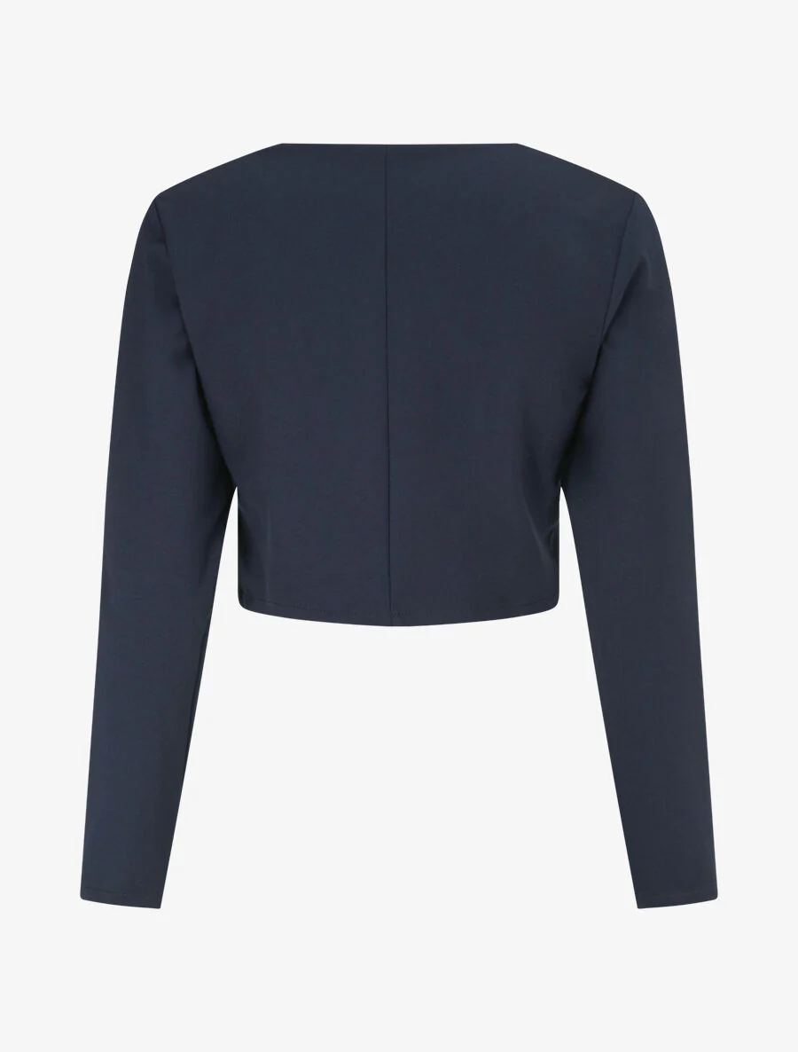 Veste courte à bandes stylisées dorées - Marine - Image 2