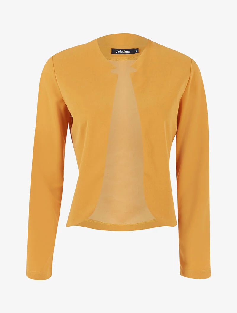 Veste courte à col cranté - jaune