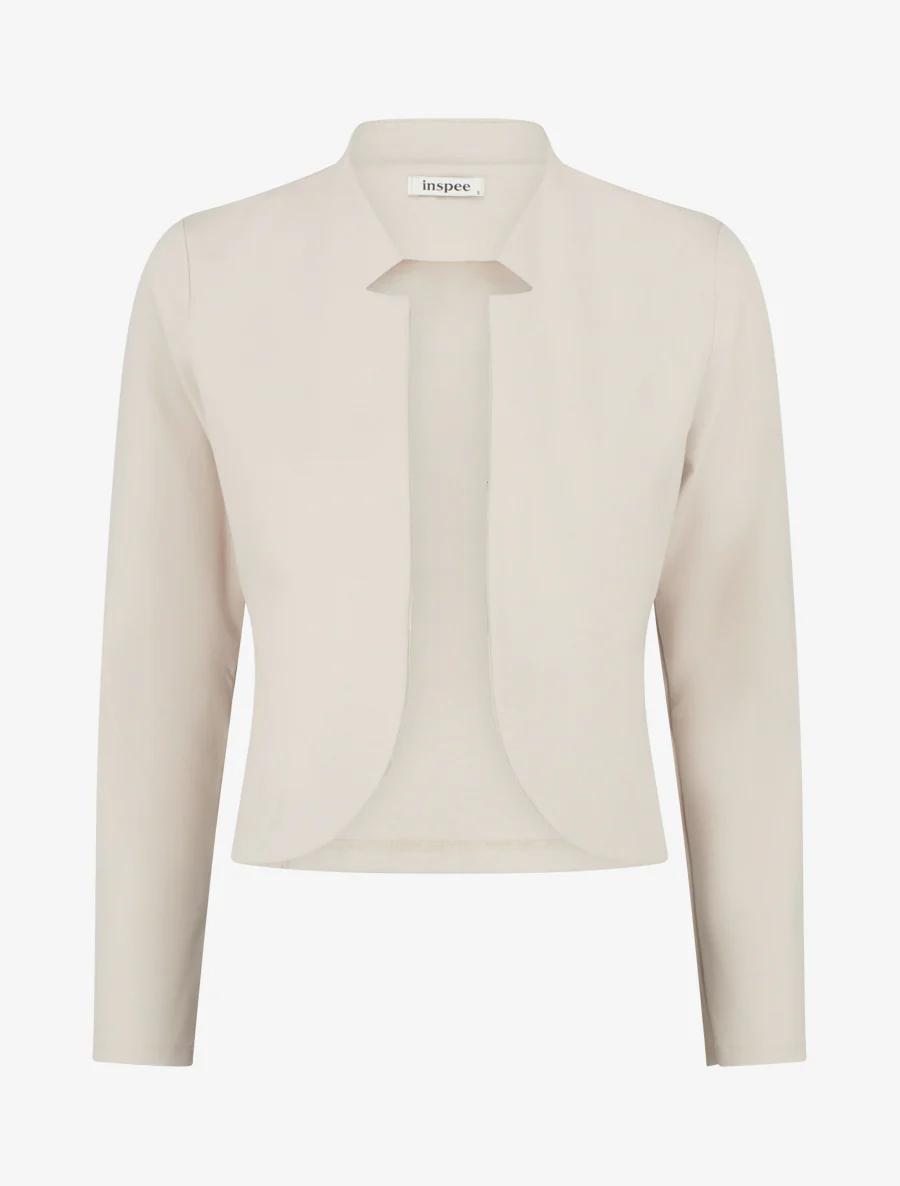 Veste courte à col cranté - Beige