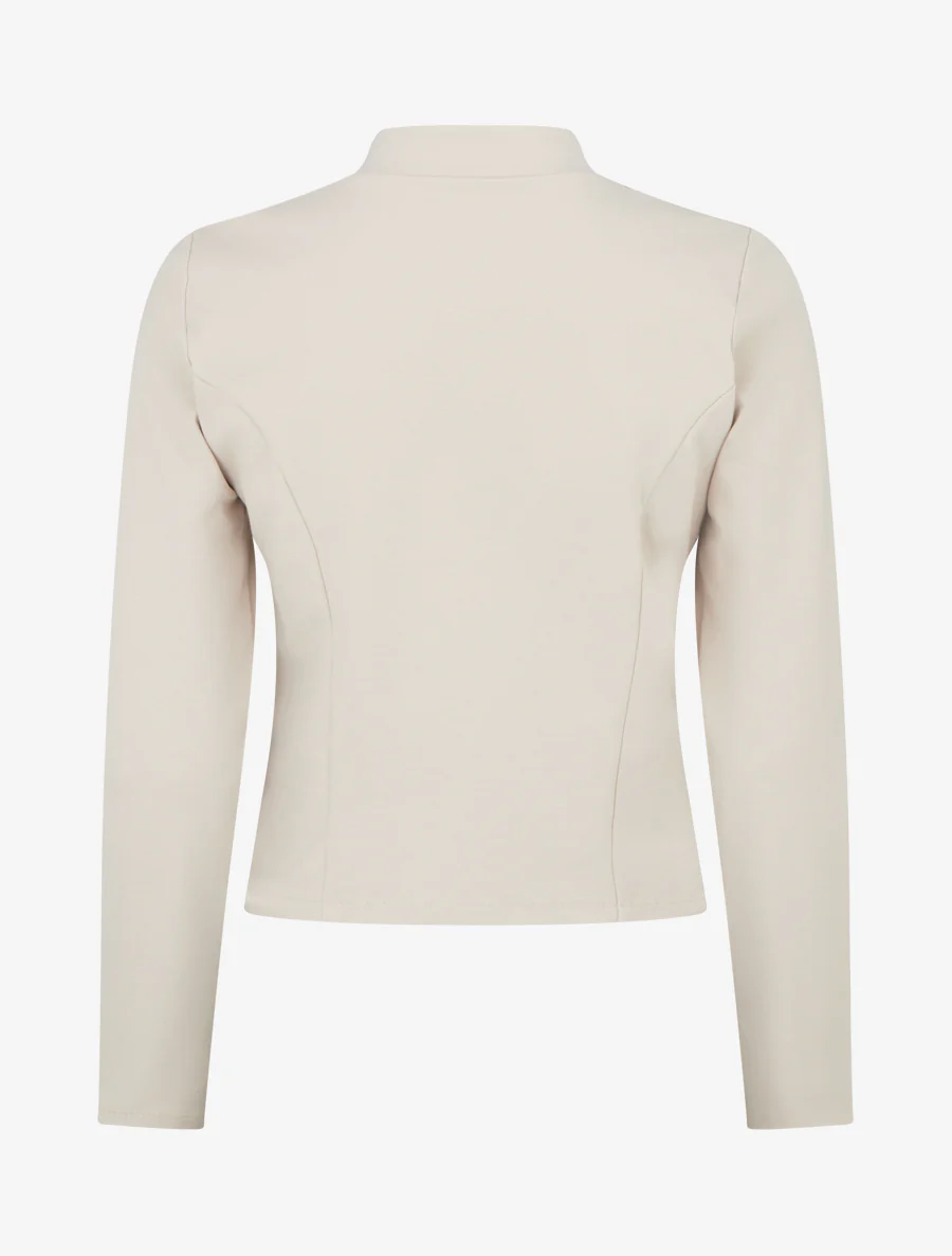 Veste courte à col cranté - Beige - Image 2