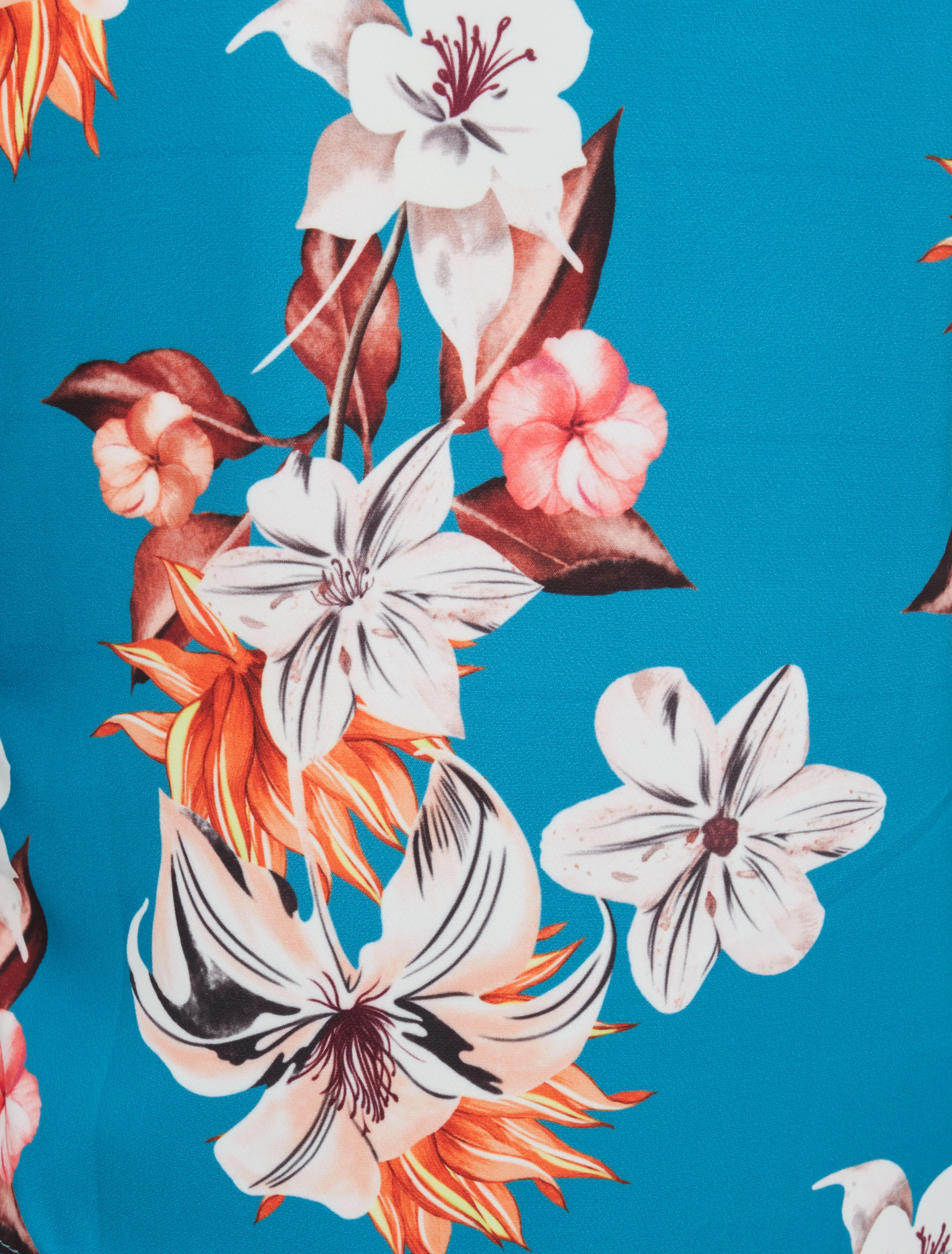 Veste courte à imprimé fleurs de lys - Bleu turquoise - Image 3