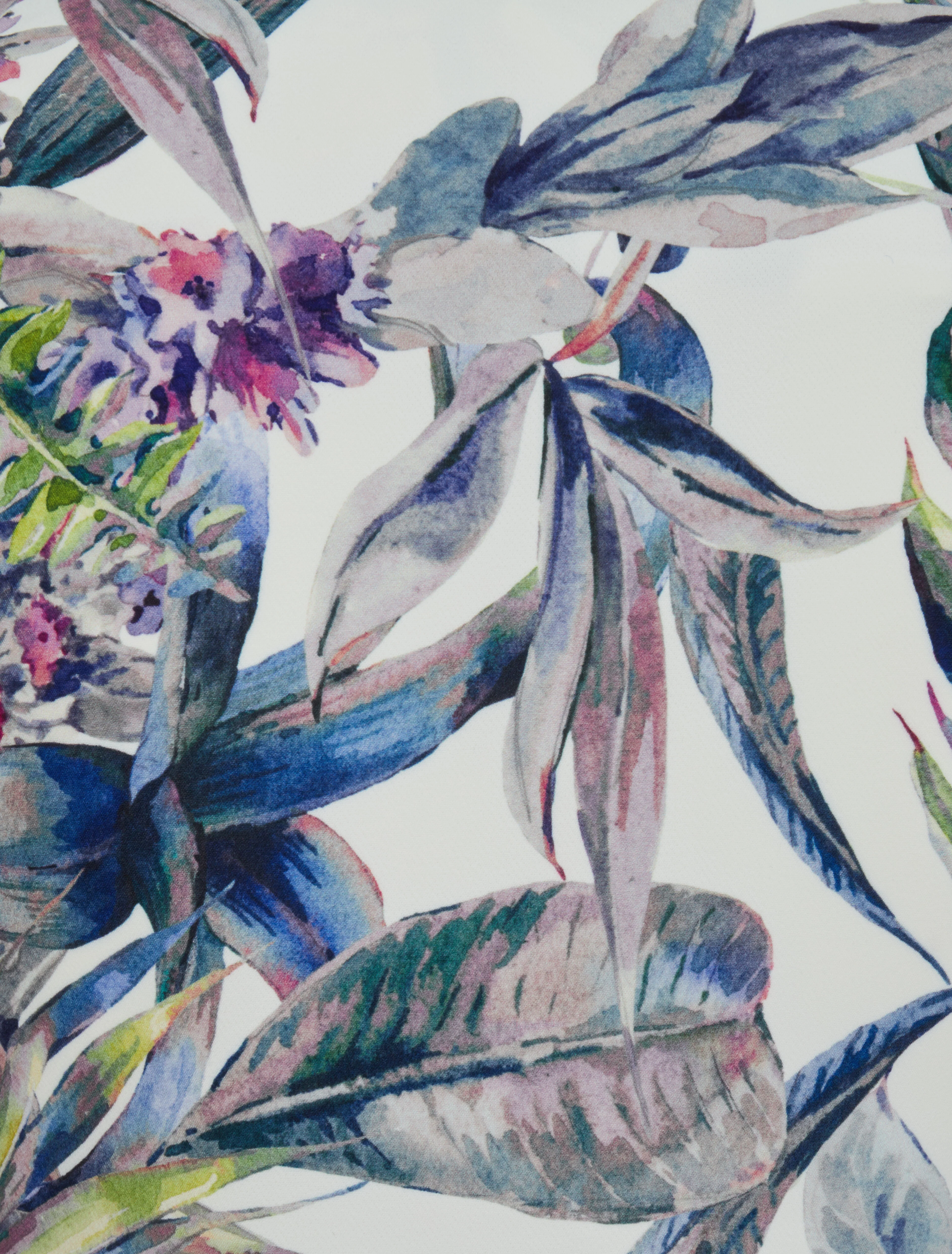 Veste courte à imprimé plantes tropicales - Blanc - Image 3
