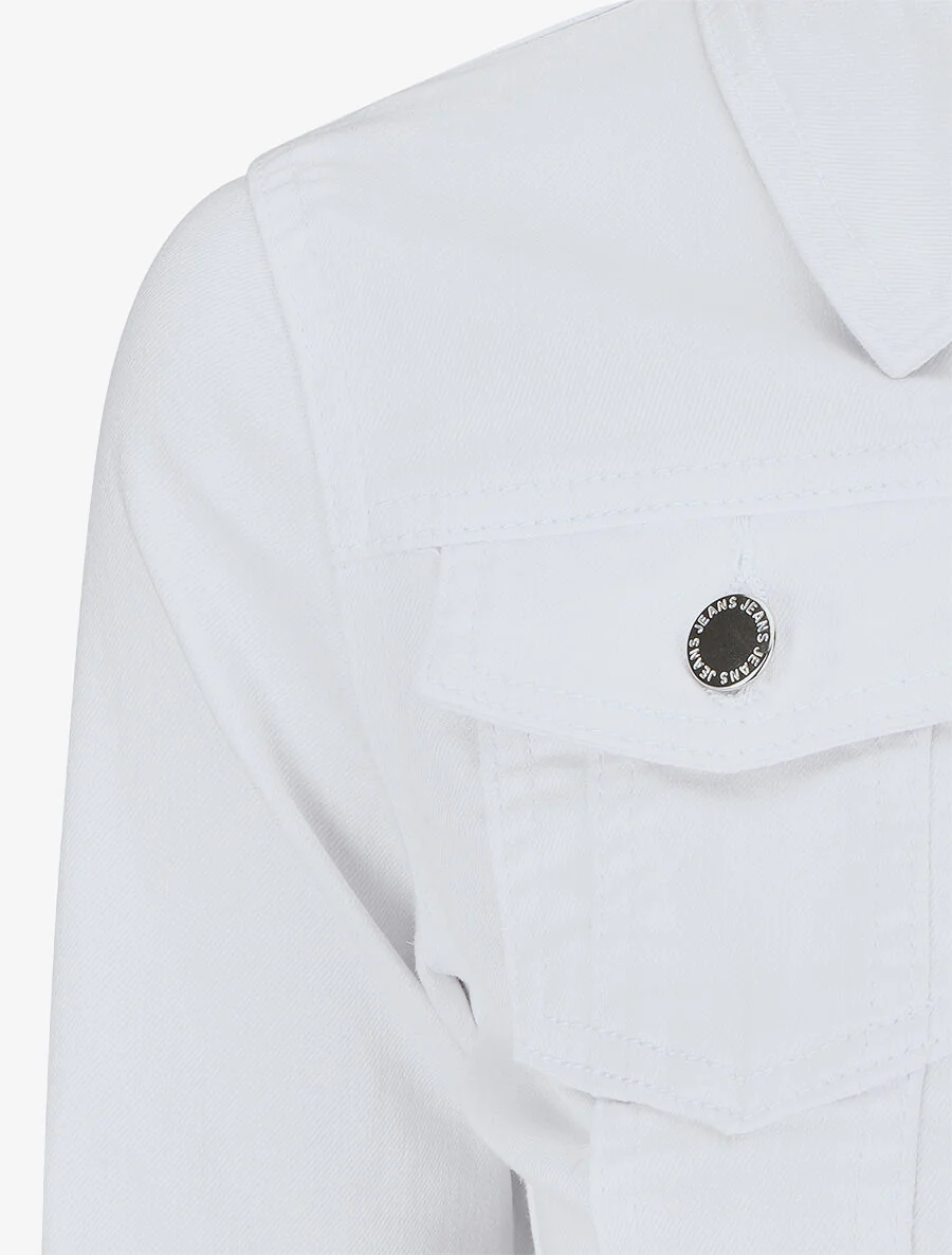 Veste courte en jean - Blanc - Image 3