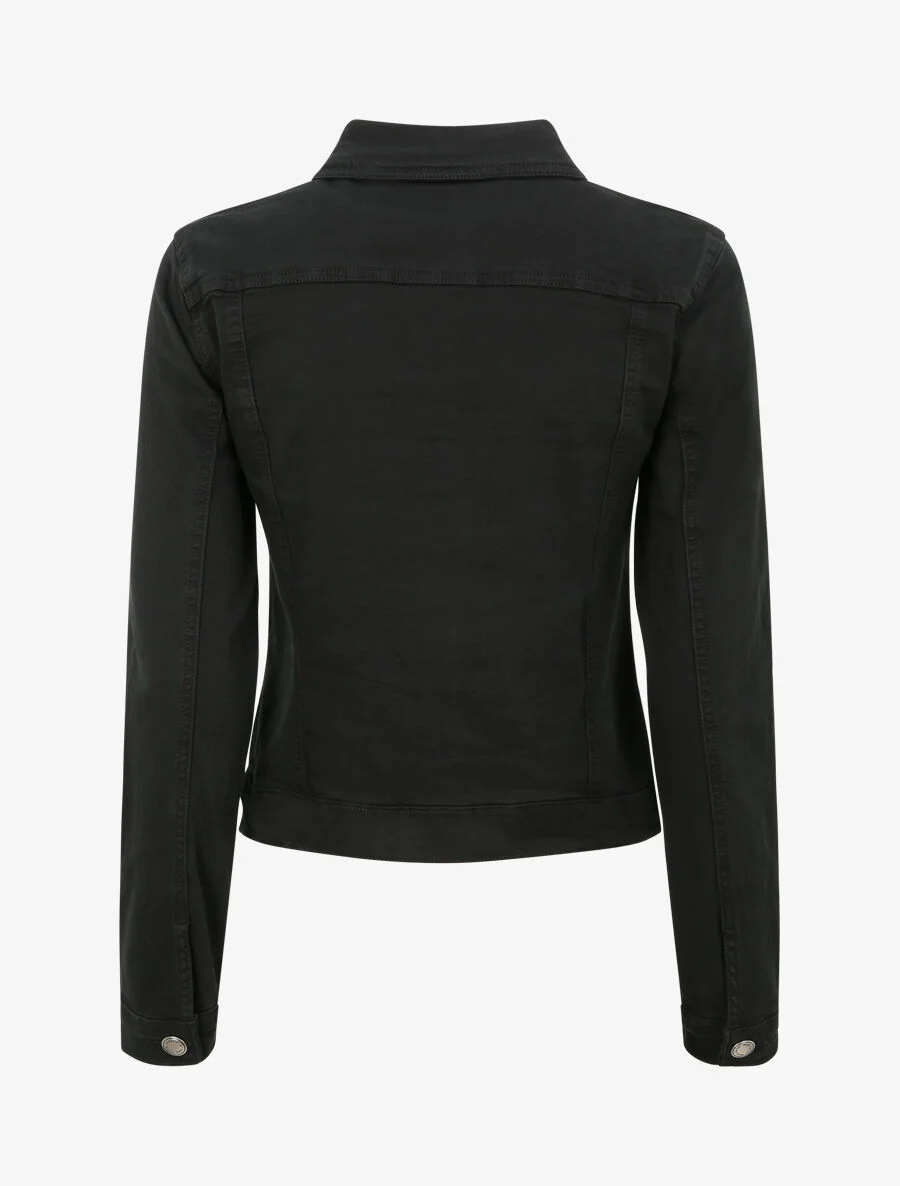 Veste courte en jean - Noir - Image 3