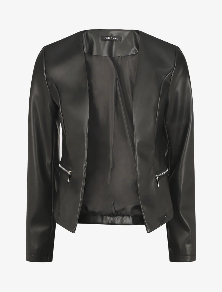 Veste courte en simili - Noir