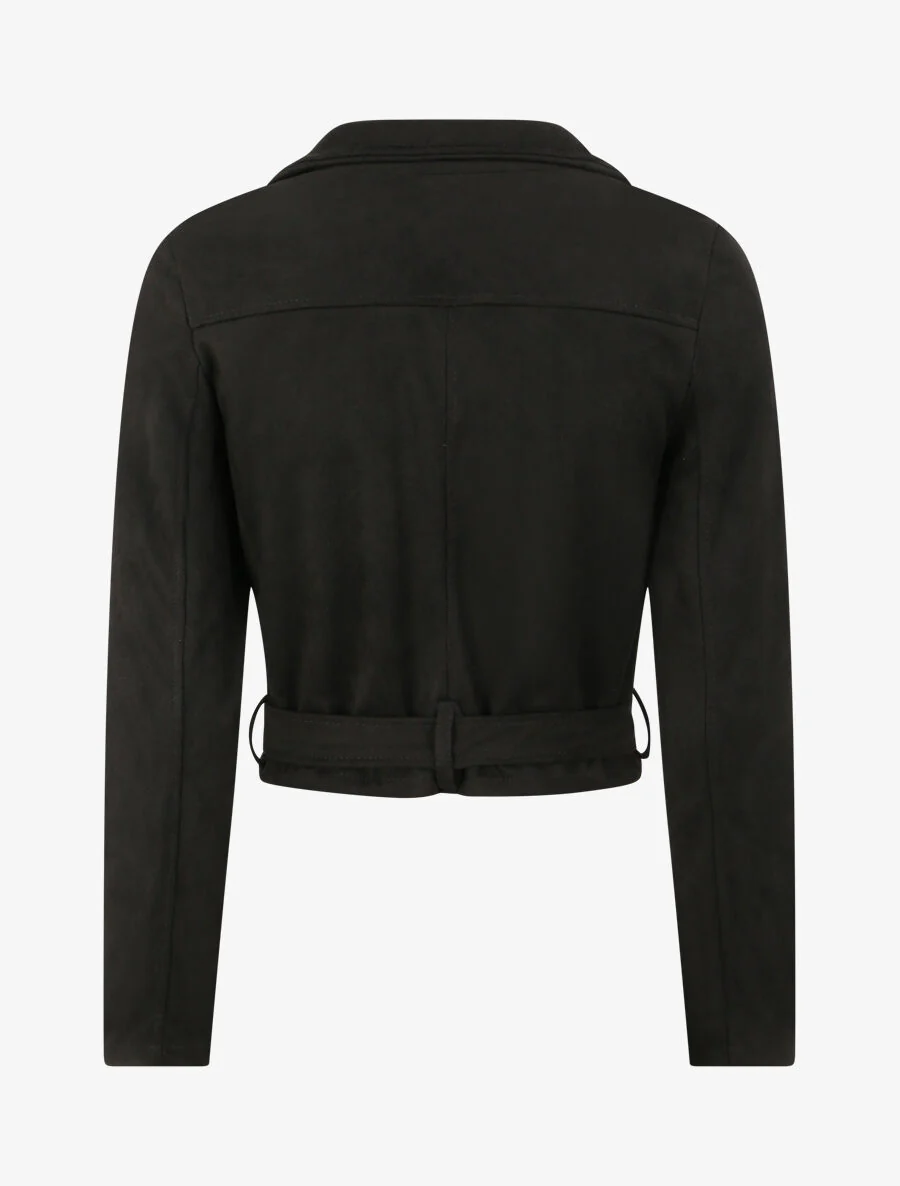 Veste courte en suédine - Noir - Image 2
