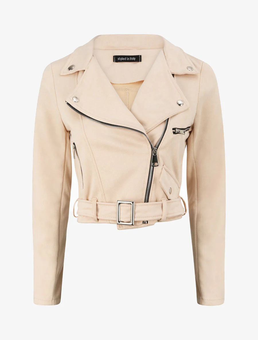 Veste courte en suédine - Beige