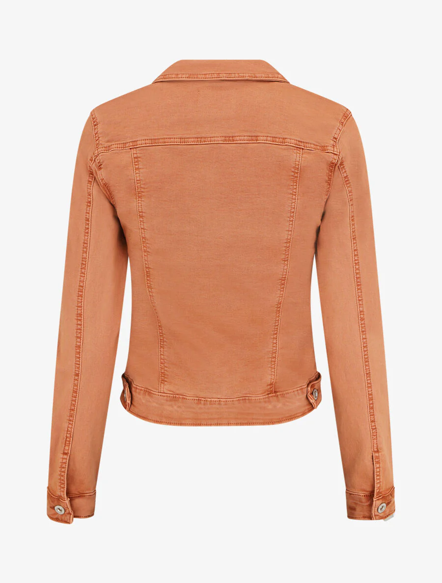 Veste courte unie en jean - Terracotta - Image 2