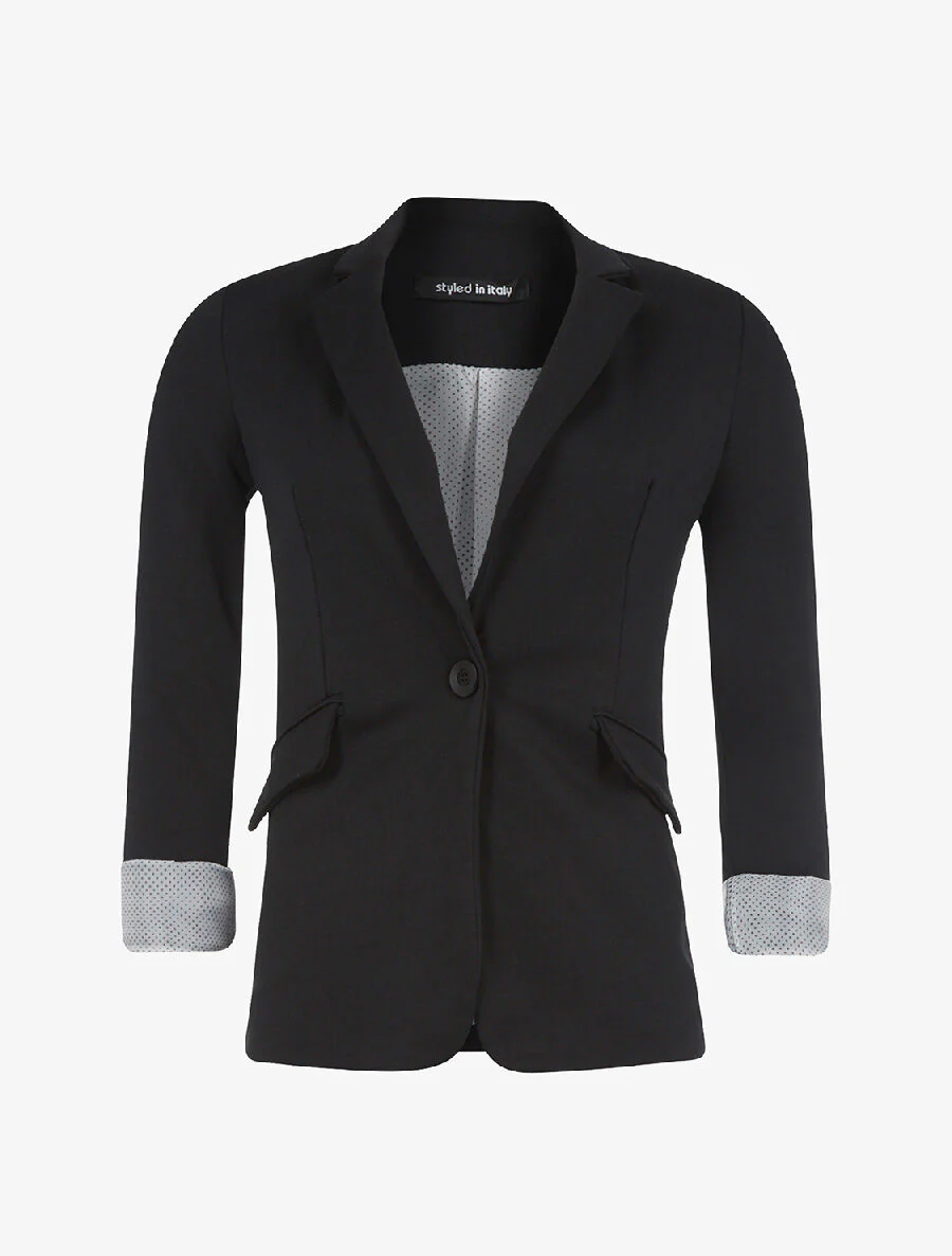 Veste doublure à pois - noir